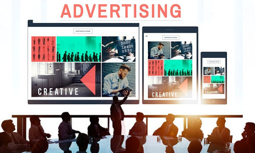 Presentation about Advertising creatives in a meeting